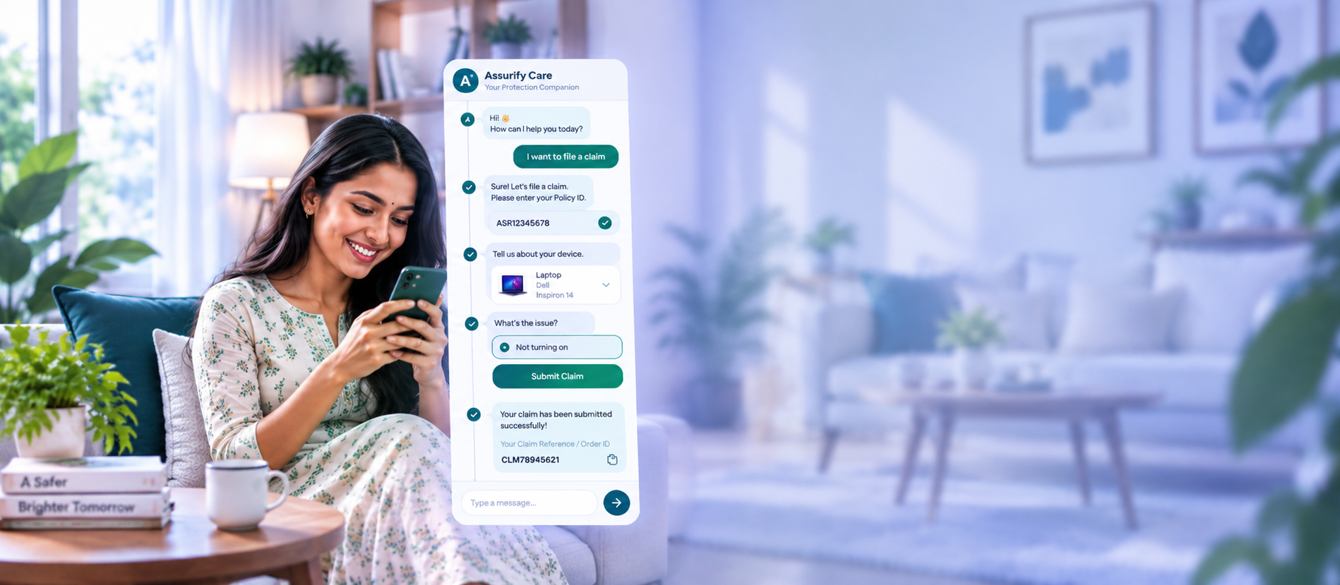 Assurify Care customer using the app